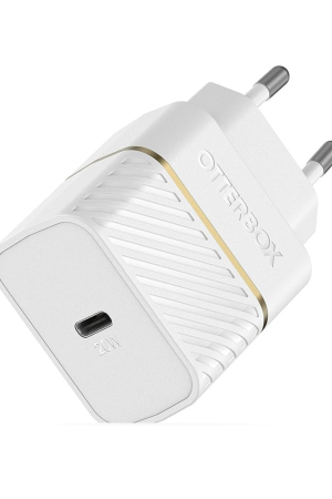 OtterBox 20W USB-C PD Wall Charger – Standard UK Plug, Fast Charging Power Adapter for Smartphones & Tablets, Ultra Durable Drop-Tested Design (White)